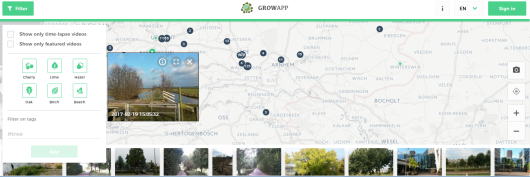 Screenshot van de website www.growapp.today