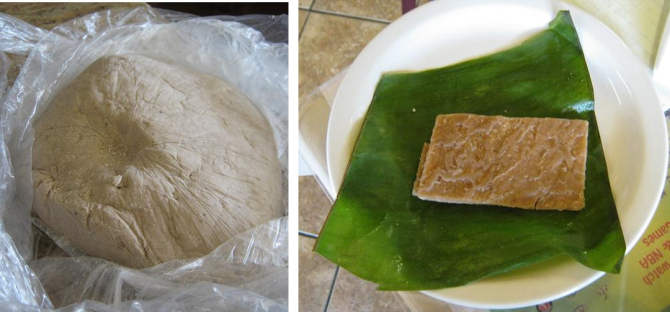 Figure 2: Kocho as a ball of fermented dough and flatbread (https://ethiopianfood.wordpress.com)