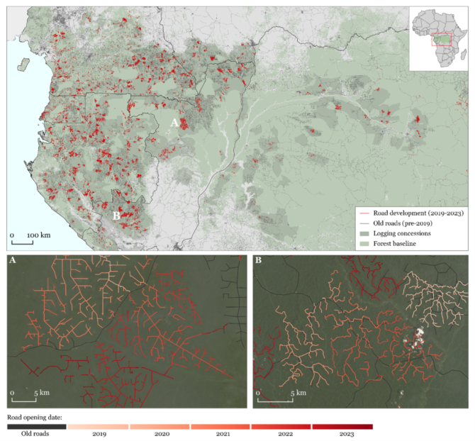 Road development in the Congo Basin forest during the last five years.<L CODE="C10"> A full overview is available online.</L>