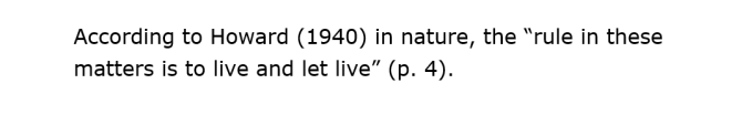 You place a short quotation between double quotation marks. Do not forget to indicate the source, including the page number. 