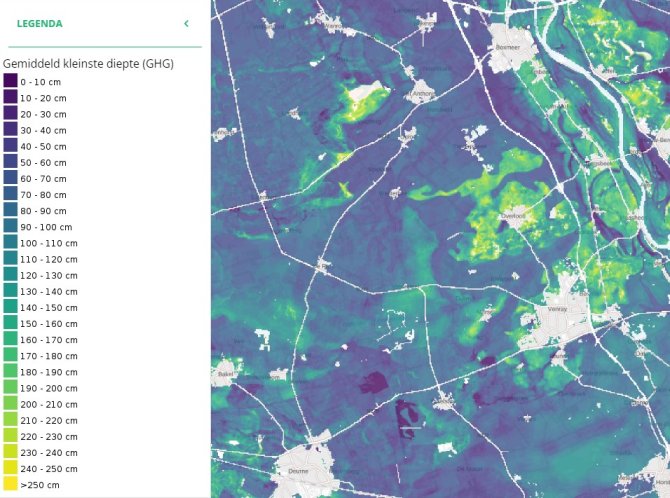 Voorbeeld van de GHG-kaart.