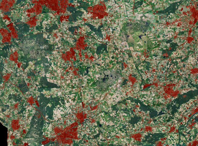 An example of a the HRL Imperviousness for a region in NE of the Noord-Brabant province