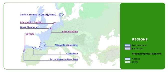 An overview of the various regional demonstrators and replicators