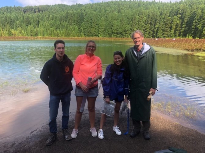 The four MIB-colleagues who went on the sampling trip (f. left: Guillaume Tahon, Patricia Geesink, Anastasia Galani and Detmer Sipkema).