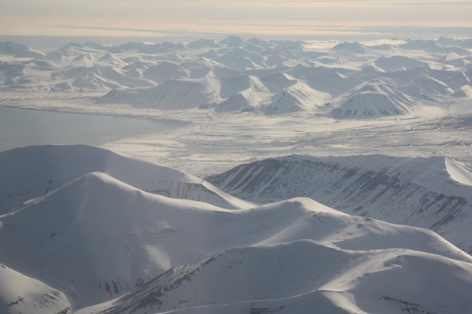 Spitsbergen vanuit de lucht