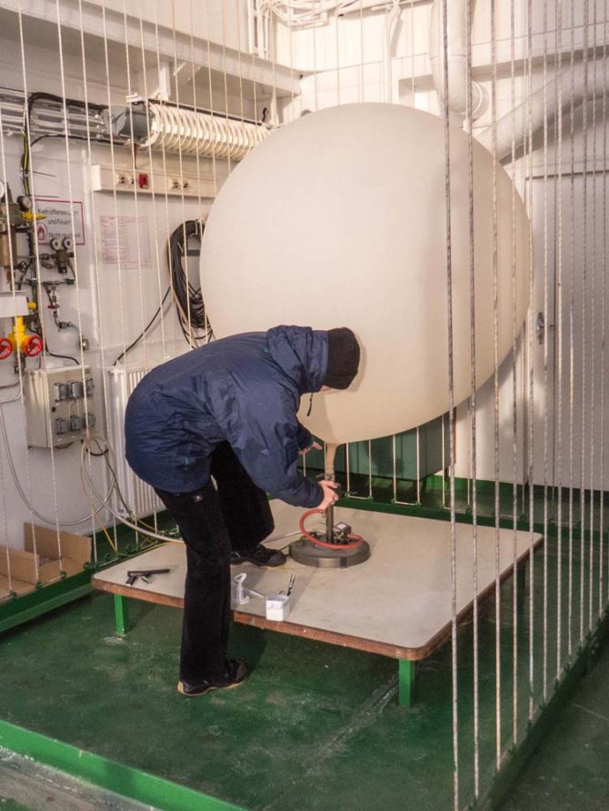 Vanaf vele weerstations over de hele wereld worden dagelijks grote ballonnen opgelaten met meetapparatuur. Op grote hoogte in de atmosfeer, bij steeds verder afnemende luchtdruk, knappen de ballonnen uiteen en vallen de restanten terug naar aarde.