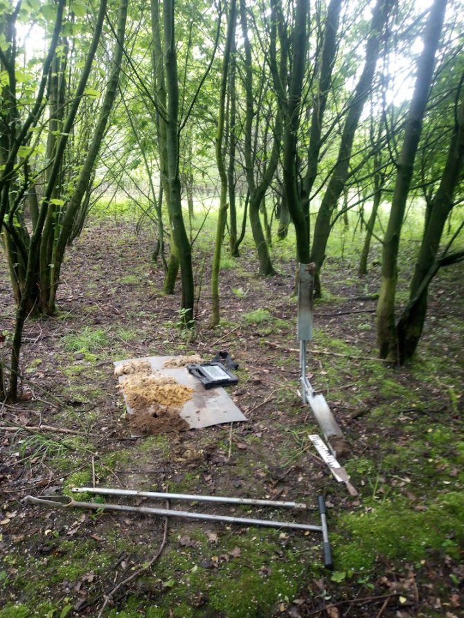 Beschrijving van een bodemprofiel en humusprofiel in bos in het stroomgebied van de Raam (foto: Willy de Groot).