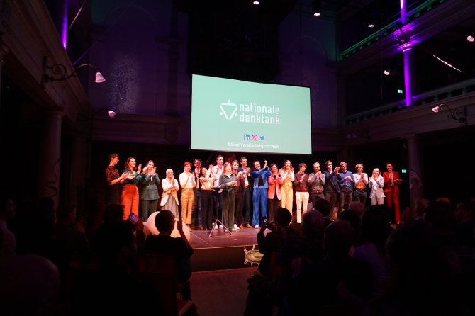 All participants of the National ThinkTank 2022 on stage of De Rode Hoed