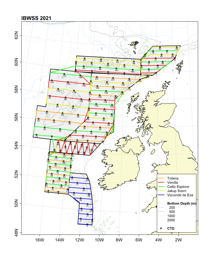 The orange line indicates the Dutch survey route.